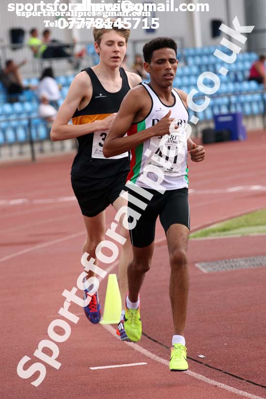 Mens under-20s 5000 metres, Northern Senior and Under-20s Champs., Sports City, Manchester. Photo: David T. Hewitson/Sports for All Pics